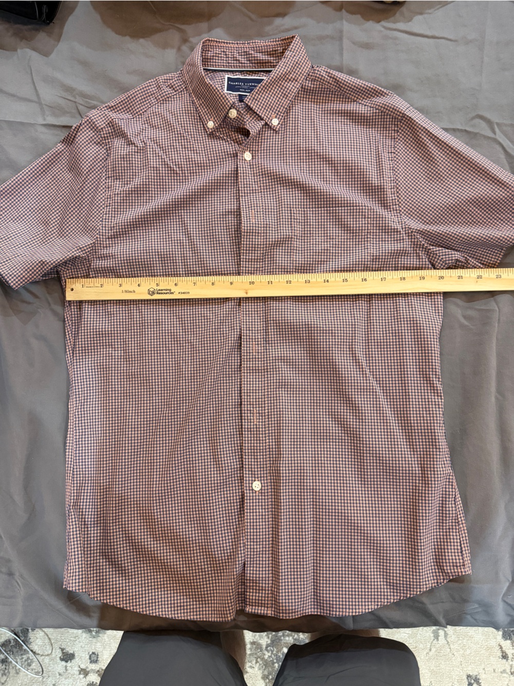 Charles Tyrwhitt Classic Short-Sleeve Button-Down Shirt in Check